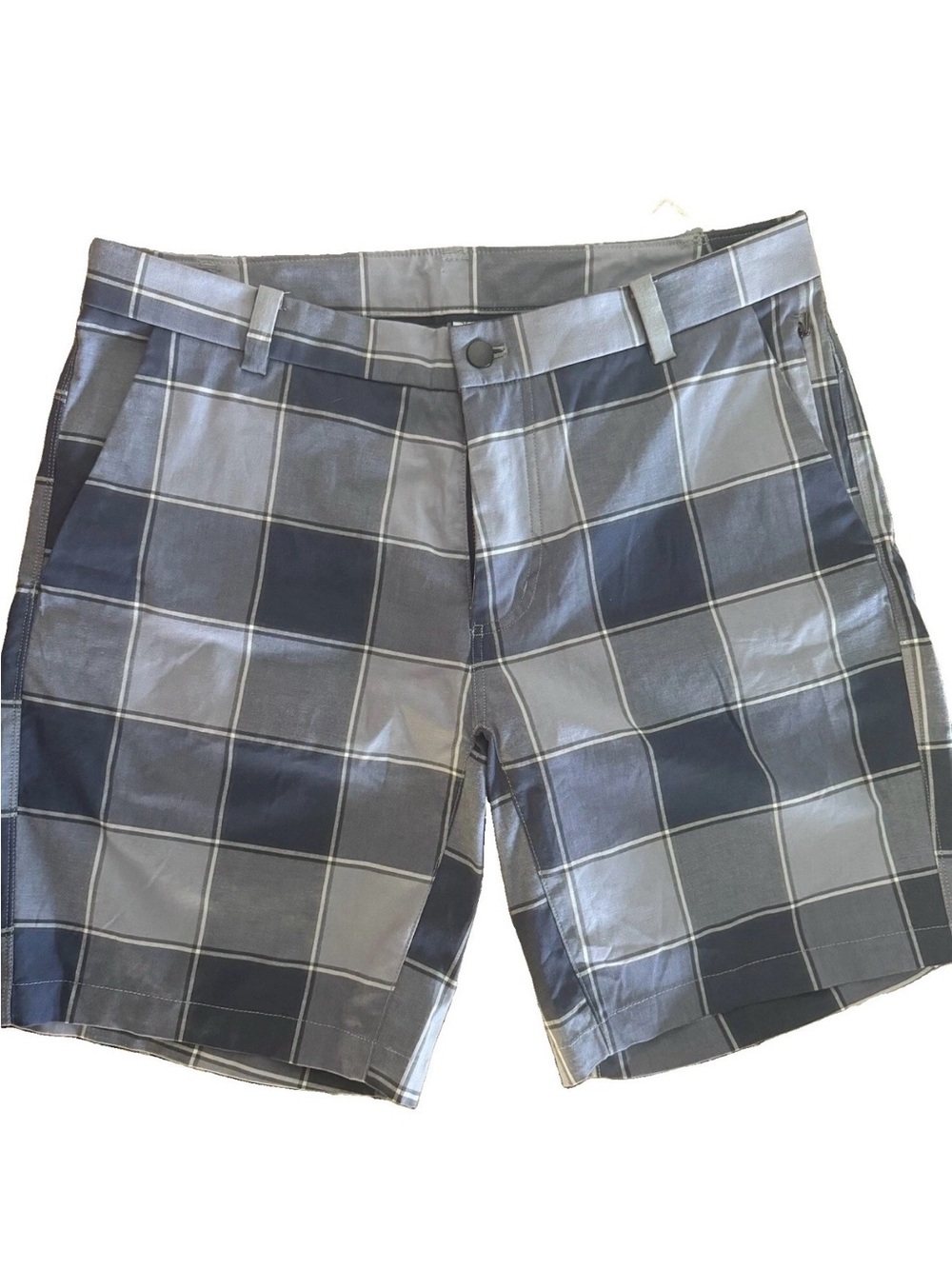 NWT Lululemon Commission Shorts Blue/Gray Plaid 9" Inseam